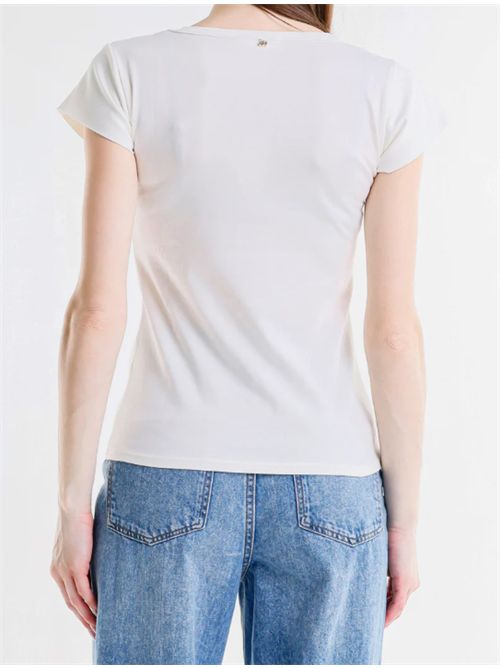 T-shirt scritta laminata Met Met | M 306TSPANNA/ARGENTO